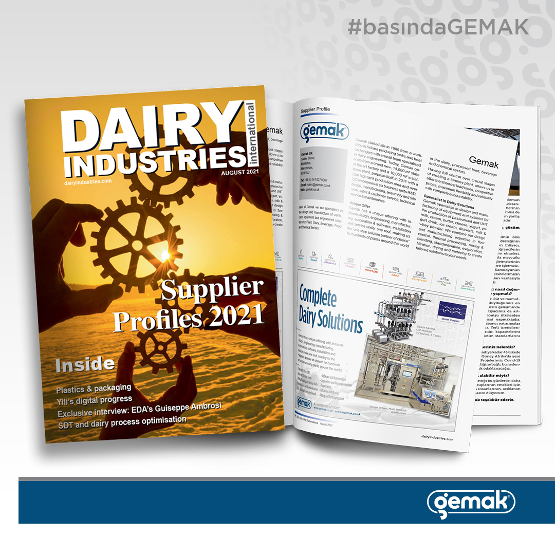 
				İngiltere'nin En Seçkin Dergilerinden Dairy Industries International'dayız!